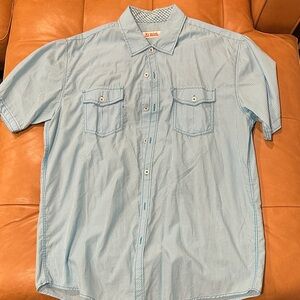 Michael Brandon Blue Striped Button Down Shirt